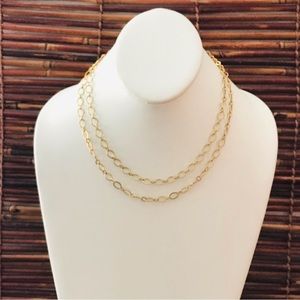 Origami Owl Gold Tone Double Chain Necklace 16.5"